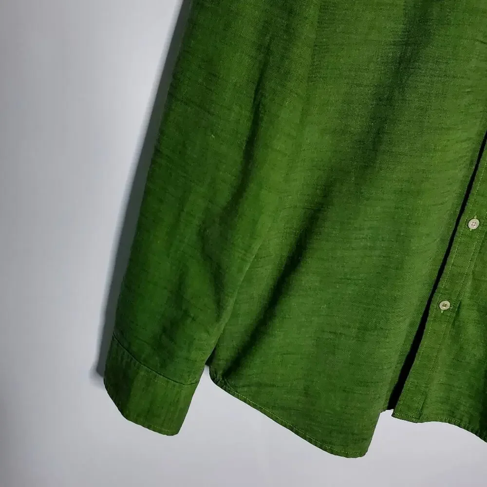 The North Face bright Green button up casual long sleeve shirt - Size XL